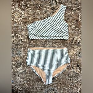 Albion Medium top and bottom one shoulder, high waisted bikini.